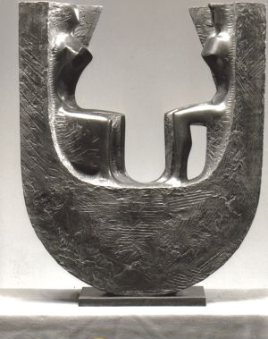 Sitzendes Paar IVX, 1980, Bronze, Höhe 48cm
